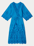 Broderie Beach Kaftan Dress | Blue