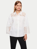 Lilia Linen Broderie Shirt | White