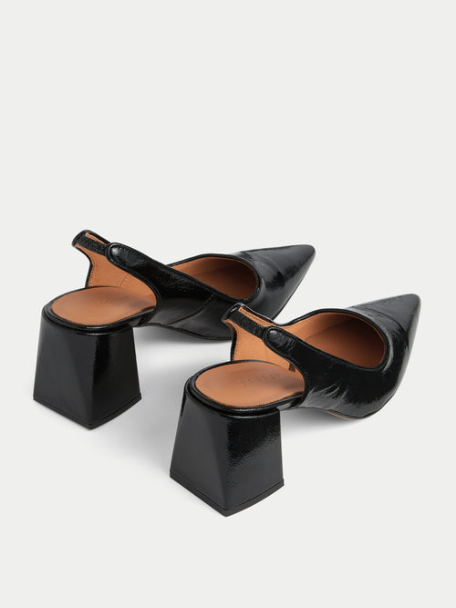 Alford Leather Heeled Shoe | Black