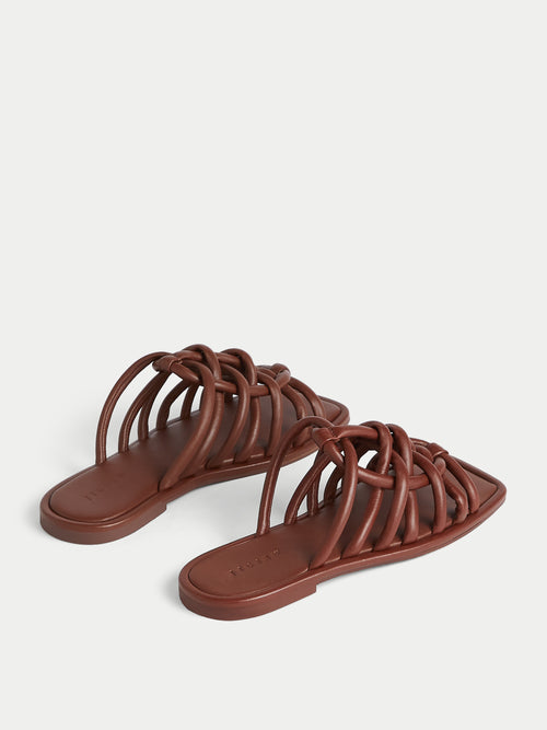 Burgos Leather Rope Slider | Chocolate
