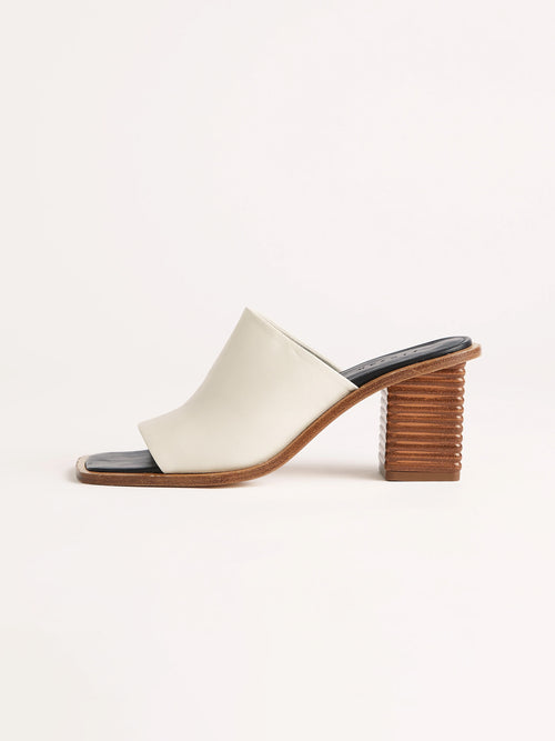 Coop Stacked Heel Leather Mule | White – Jigsaw