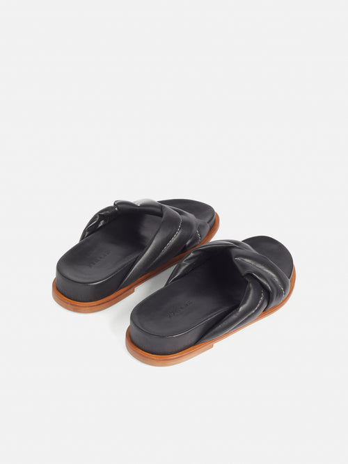 Nikita Padded Leather Sandal | Black