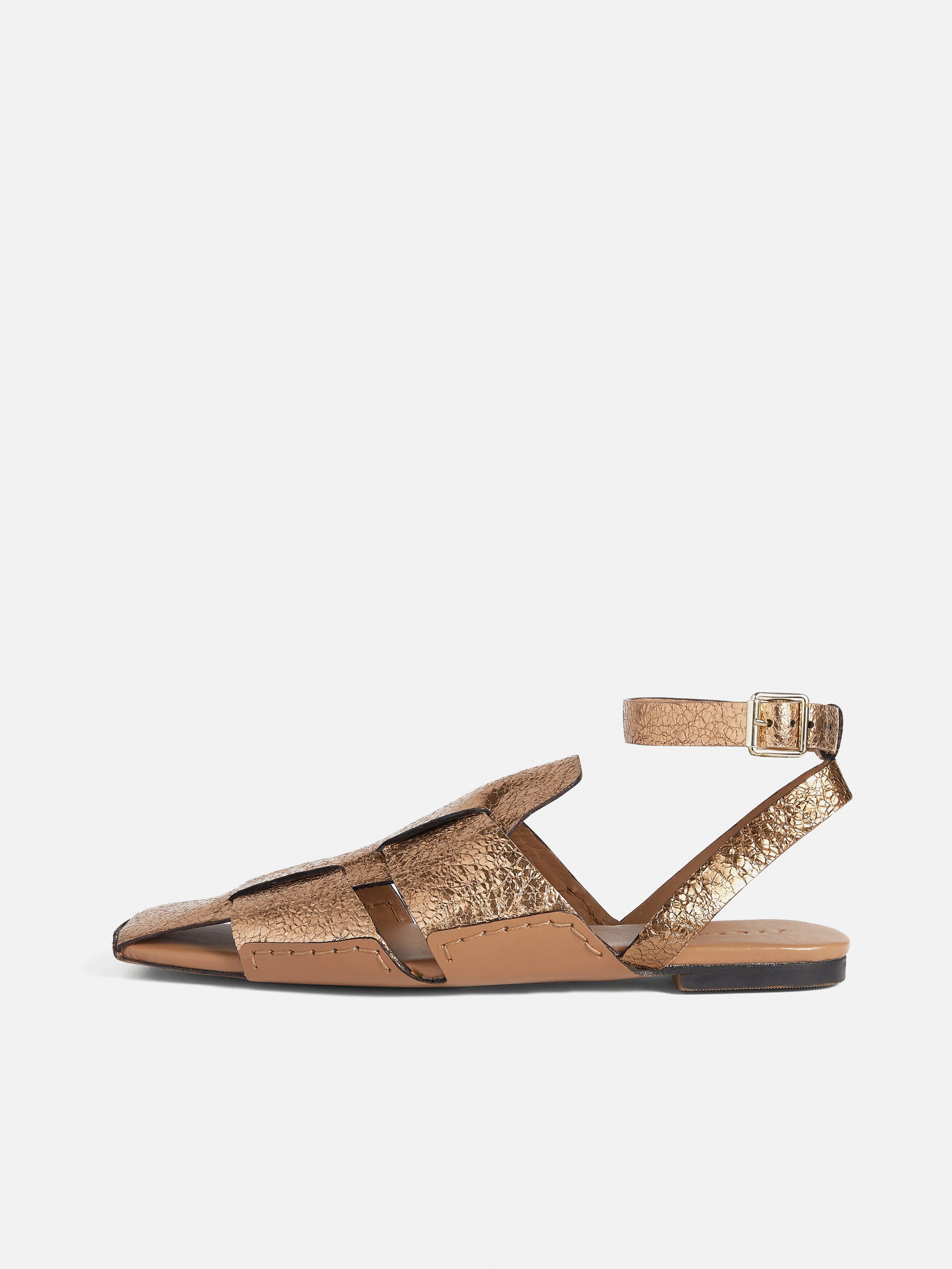 Sutton Leather Woven Sandal | Bronze – Jigsaw