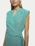Seersucker Wrap Dress | Green