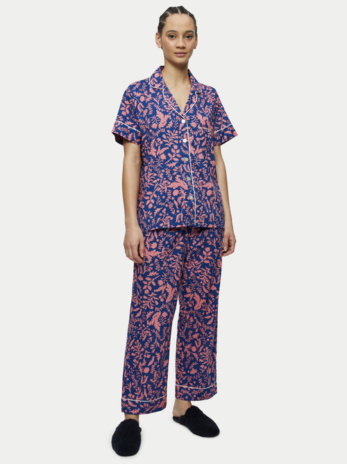 Laurel Cropped Pyjama | Blue