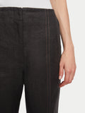 Linen Cross Dye Trouser | Black