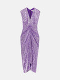 Sequin Ruched Midi Dress | Purple