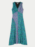 Vintage Poppy Mix Print Dress | Purple