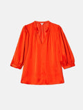Cicelly Recycled Satin Drape Top | Orange
