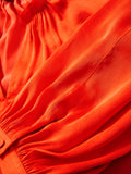 Cecily Satin Drape Top | Orange