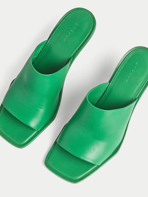 Babel Leather Mule | Green