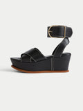 Ives Leather Wedge | Black