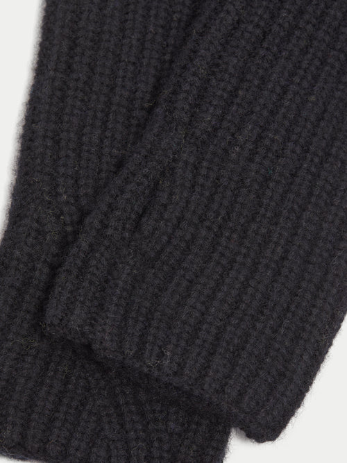Wool Cashmere Mittens | Black