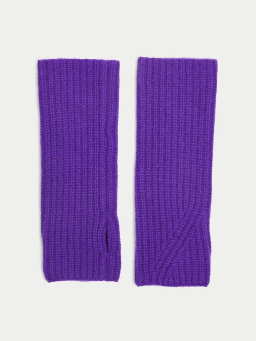 Wool Cashmere Mittens | Purple
