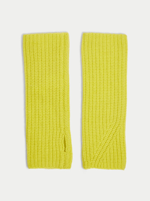 Wool Cashmere Mittens | Yellow