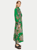 Block Floral Midi Dress | Green