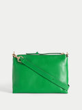 Ava Pebble Leather Crossbody | Green