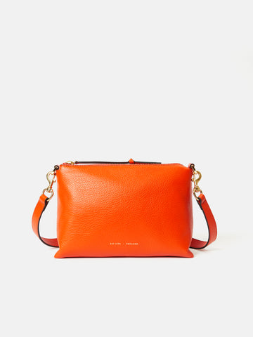 Ava Pebble Leather Crossbody | Orange – Jigsaw