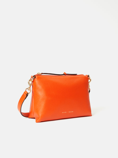 Ava Pebble Leather Crossbody | Orange