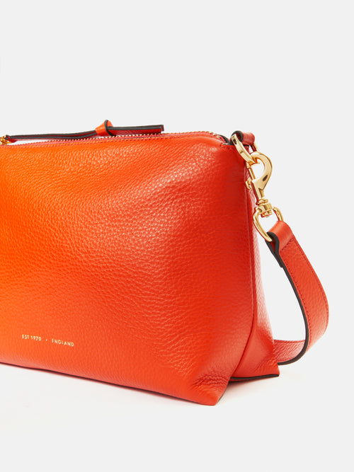 Ava Pebble Leather Crossbody | Orange