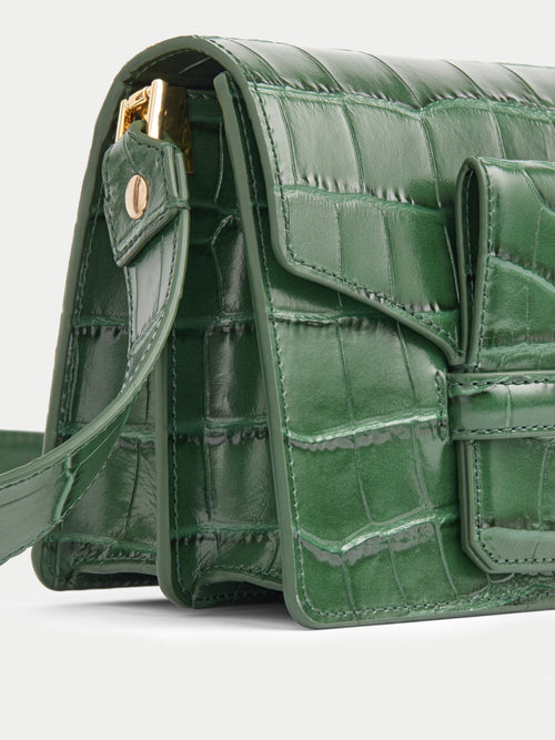 Ada Croc Crossbody Bag | Green