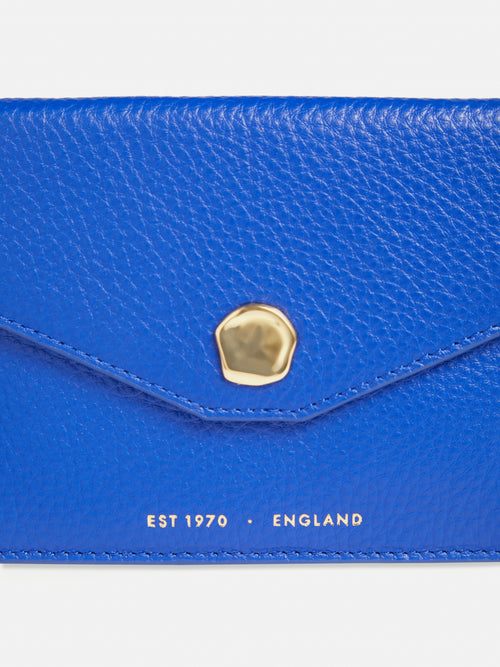 Mia Envelope Leather Pouch | Blue