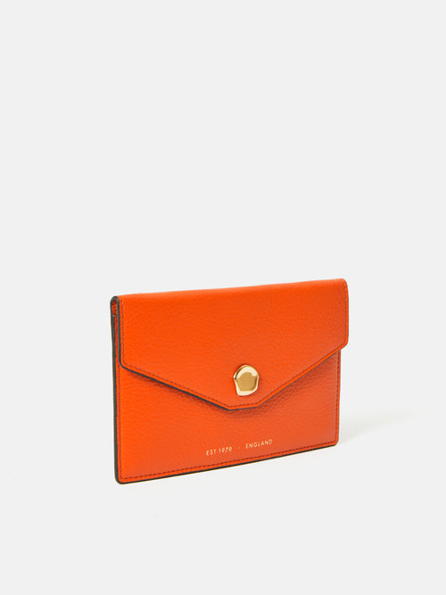 Mia Envelope Leather Pouch | Orange