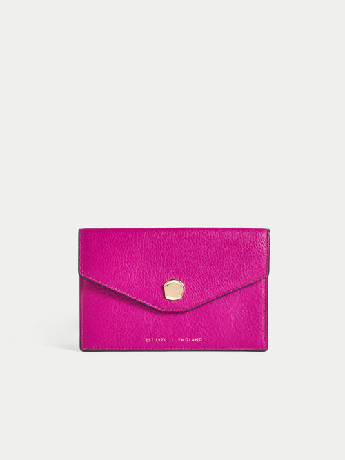 Mia Envelope Leather Pouch | Pink