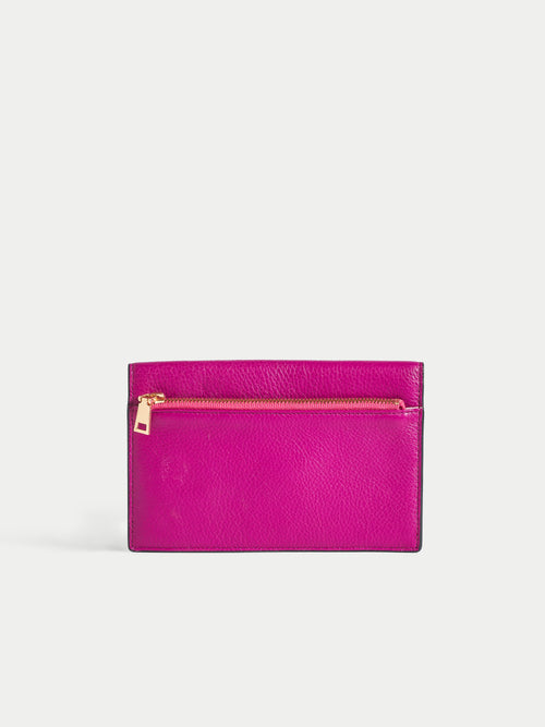Mia Envelope Leather Pouch | Pink