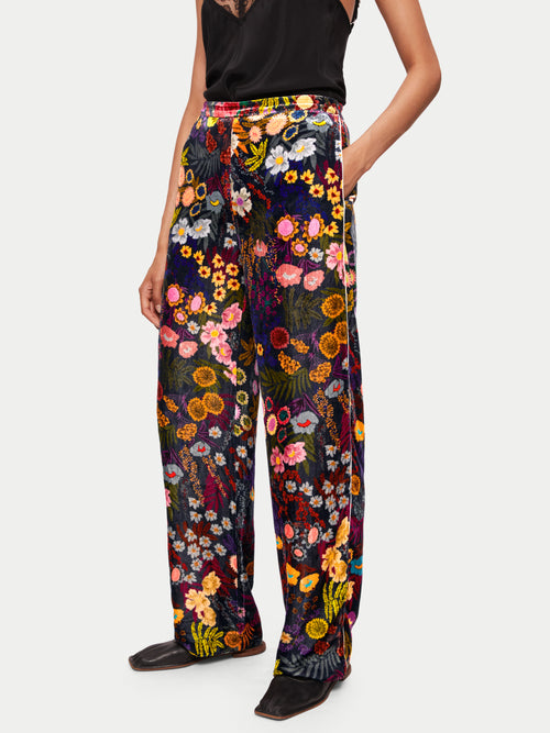 Midnight Garden Silk Trouser | Multi