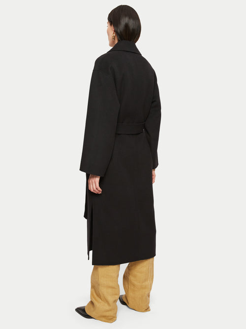 Long Double Faced Coat | Black