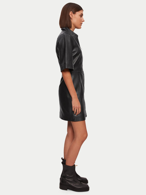 Leather Mini Dress | Black