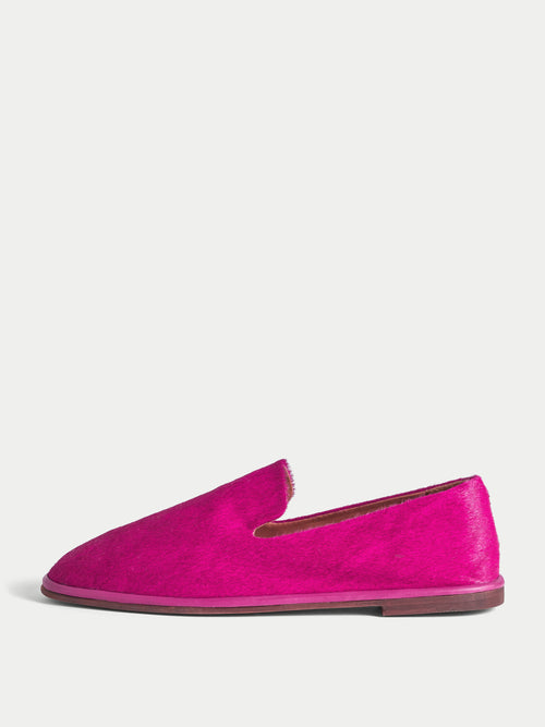 Elie Calf Hair Leather Loafer | Pink