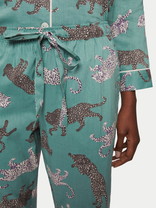 Leopard Cotton Pyjama | Green