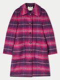 Brushed Wool Check Coat | Pink