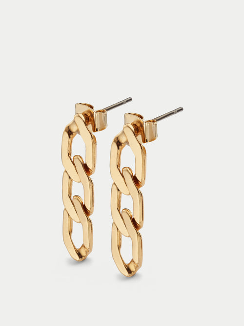 Flat Chain Drop Earing | Gold