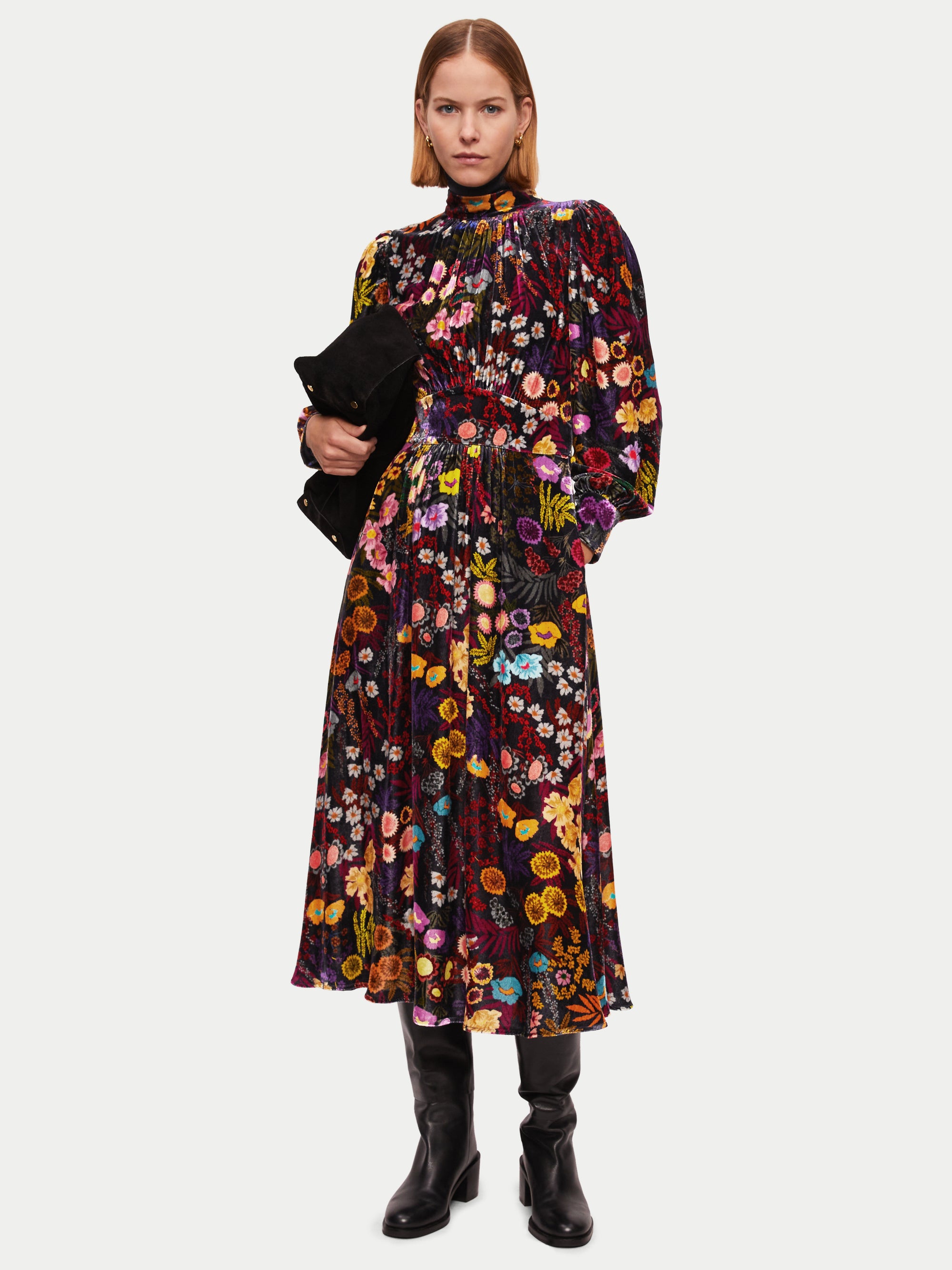 Midnight Garden Velvet Dress | Multi – Jigsaw