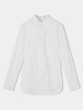 Cotton Poplin Ruffle Shirt | White