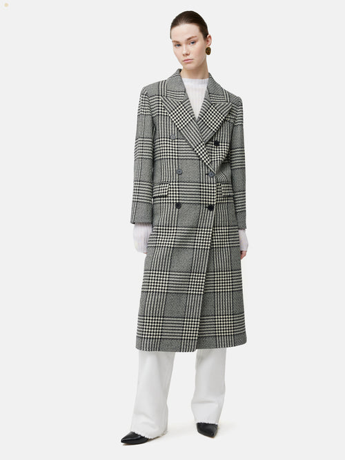 Italian Wool Belted Overcoat | Monochrome