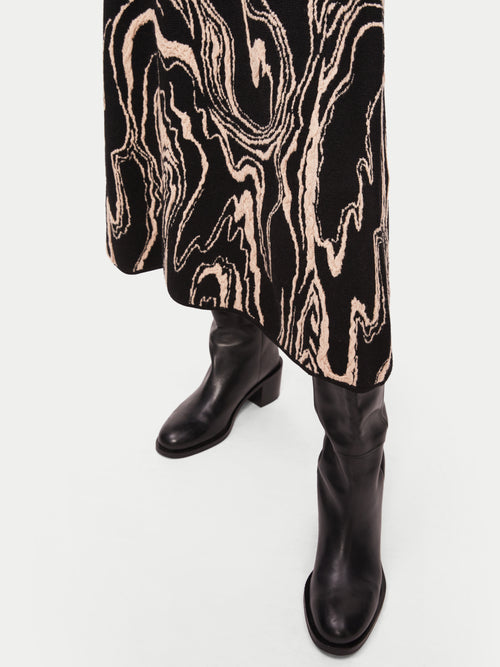 Rock Swirl Knitted Skirt | Black