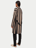 Merino Cashmere Stripe Robe | Black
