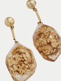 Crushed Gold Resin Earring | Gold