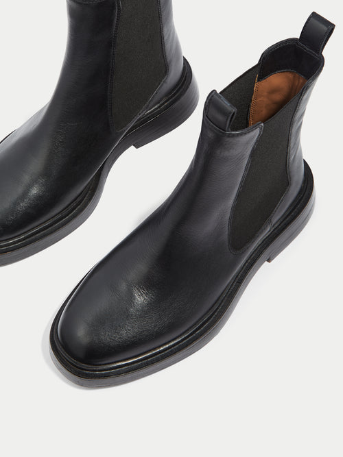 Masham Leather Ankle Boot | Black | Black