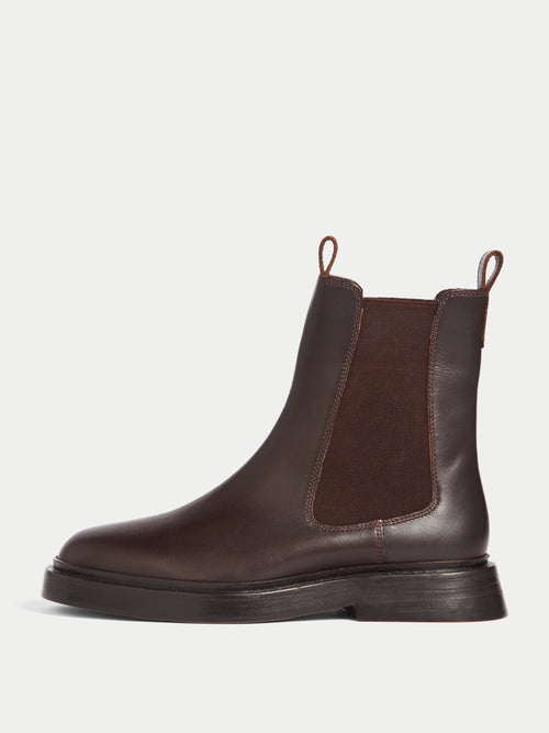 Masham Leather Ankle Boot | Black | Brown