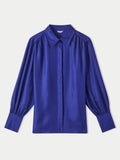 Stitch Detail Silk Shirt | Purple