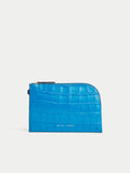 Sophia Croc Leather Pouch | Blue