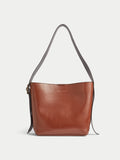Zoey Buckle Patent Tote | Tan