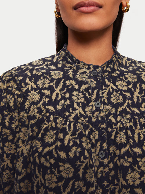 Myrtle Floral Cord Shirt | Navy – Jigsaw