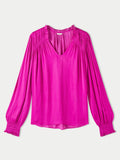 Recycled Satin Long Sleeve Top | Pink