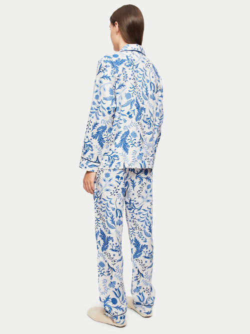 Botanist Floral Linen Pyjama | White
